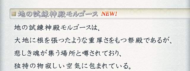 地の試練神殿モルゴース